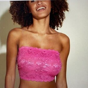 Cosabella Lace Bandeau - Vibrant Pink